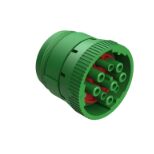 Durable DIP Connector featuring green color thermoplastic shell and multiple terminal options designed for electronic connections